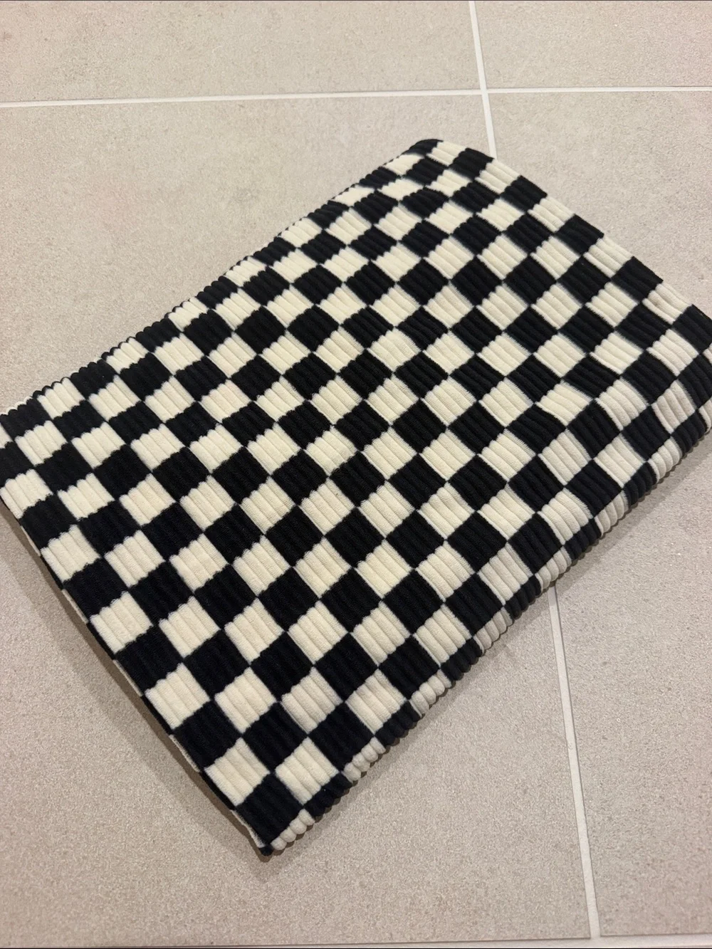 Soft Baby Blanket Black and White Checker 30x40